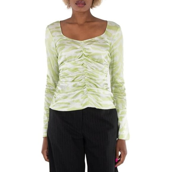 New Ganni Ladies Margarita Silk Stretch Shirt, Brand Size 36 (US Size 2 - Picture 1 of 6